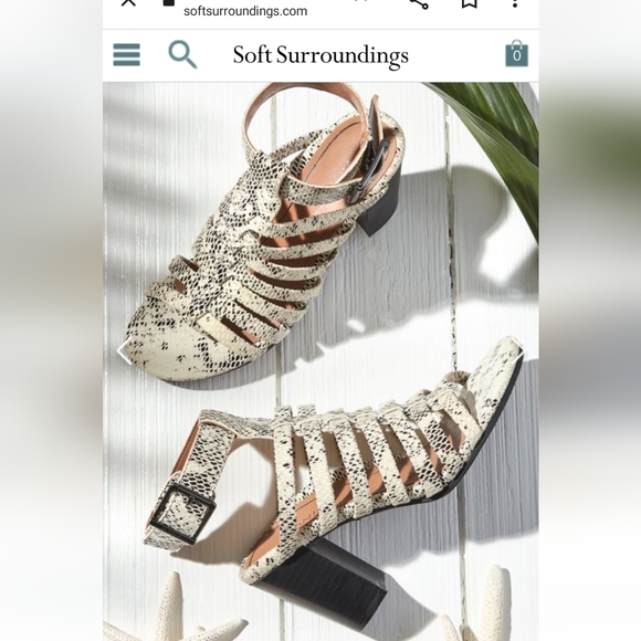 Vionic Sami Snakeskin Leather Strappy Stacked Heel Coushioned Gladiator Sandals - Picture 14 of 16